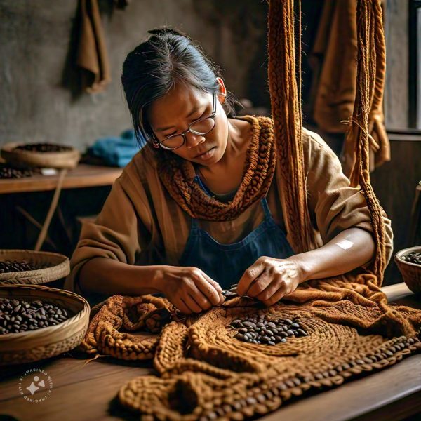 Moda con cascaras de cafe