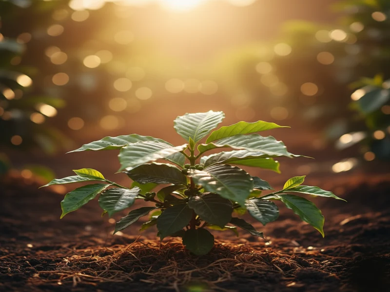 Café colombiano Umbral creciendo en zonas cálidas del país